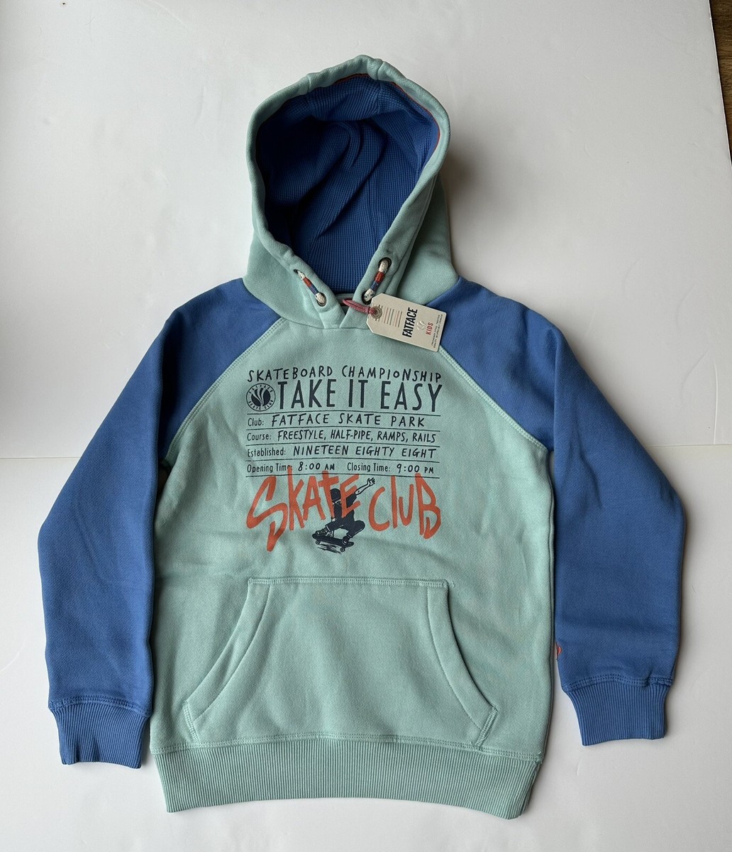 Fatface Boys Mint Green Skate Graphic Popover Hoodie In Various Sizes *BNWT*