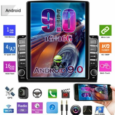 2 Din Android 9.1 9.7'' Large Vertical screen Car Stereo Radio GPS Navi Bluetooth