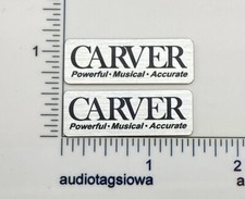 Carver Speaker Badges Powerful Musical Accurate Pair Custom Made Silver Aluminum