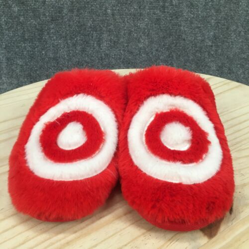Target Slippers Womens 10 Mens 8 Mule Red Faux Fur Closed Toe Comfort Casual - Picture 4 of 12