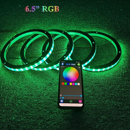 4PCS 6.5in RGB w/ White LED Speaker Rings Universal for Car Truck Boat LED Audio - Picture 10 of 14