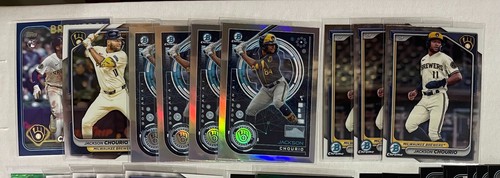 40 Jackson Chourio 2024 RC's Topps Update Ref Blue Bowman Chrome Green Lunar - Picture 2 of 4