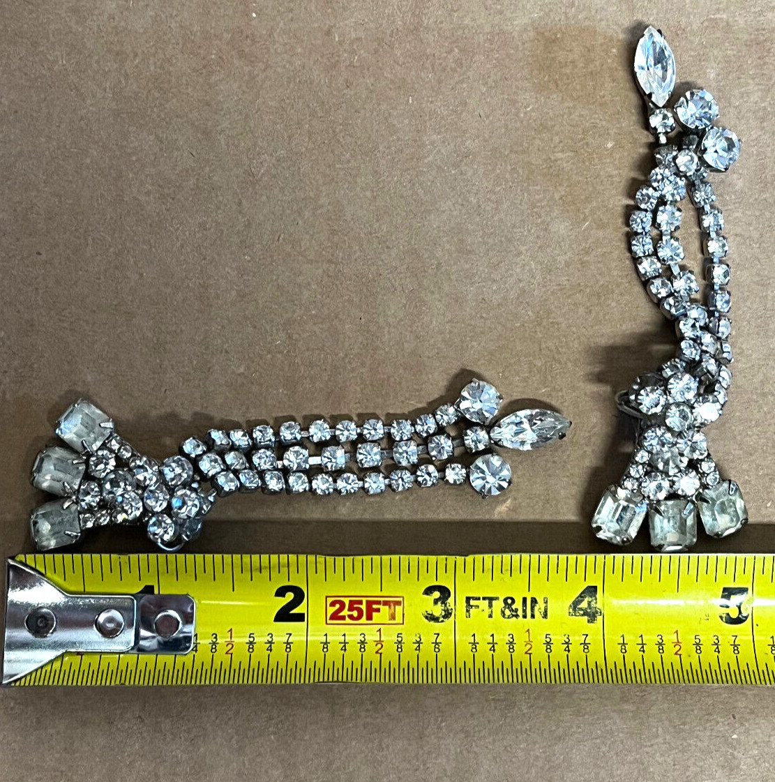 Vintage Unsigned Clear Unsigned Rhinestone Dangle… - image 15