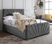 LIZZO OTTOMAN STORAGE BED PANEL PLUSH VELVET UPHOLSTERED BED FRAME