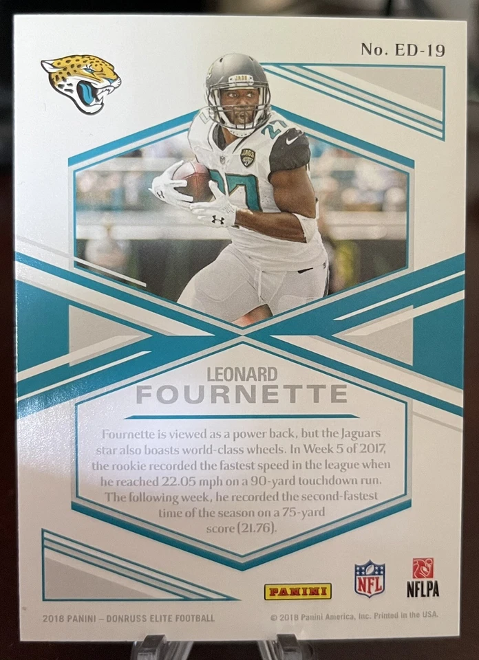 LEONARD FOURNETTE REFRACTOR PRIZM Card 2018 Panini Elite Deck #ED-19 SSP JAGUARS - Image 2 of 2