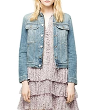 Zadig & Voltaire Women's Kioky Permanent Denim Jacket Bleu Size XS  6168