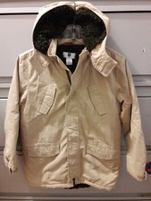 GAP KIDS Boys Cotton Faux-fur Parka Jacket Coat Very warm LARGE 10 Regular USED