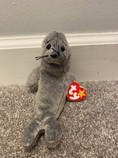 Ty Beanie Baby - Slippery the Seal  Tag errors and hologram tush tag