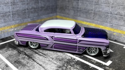 CUSTOM Purple '53 Chevy       Silver Real Riders       Hot Wheels Treasure Hunt