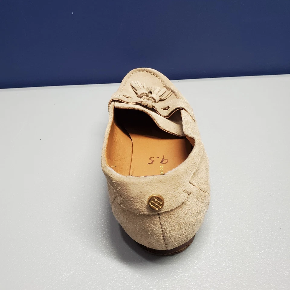 Tommy Hilfiger Twsonya Mocasines Zapatos Mujer Talla 9.5 Taupe Gamuza Borla Sin Cordones Foto 3 de 4