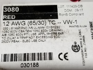 Alpha Wire 3080 UL AWM 1015 Hook up Wire 12 AWG Green 600v 105Â°c CSA TEW 100ft