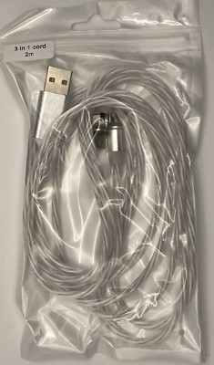 Flow Luminous USB Charging Cable For iPhone 14 13 12 11 3 IN 1 Magnetic RNBW