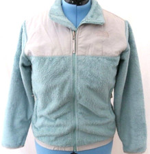 The North Face Denali Blue gray Full Zip Fleece Plush Winter Coat Jacket Girls L