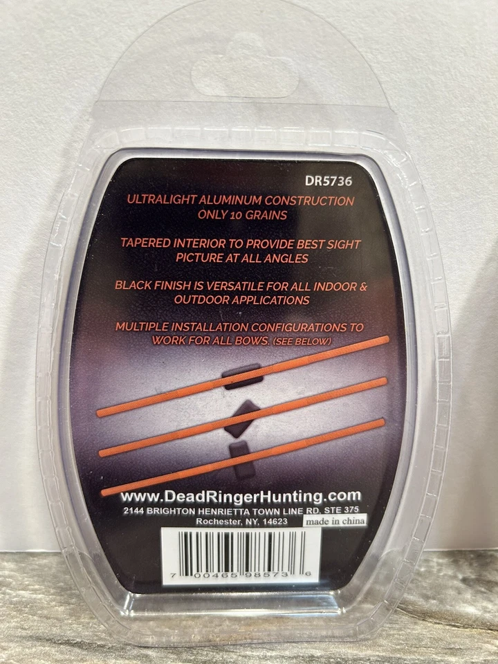 Lote de 2 miras Dead Ringer Peep en negro DR5736 1/4" apertura tiro con arco Foto 3 de 3