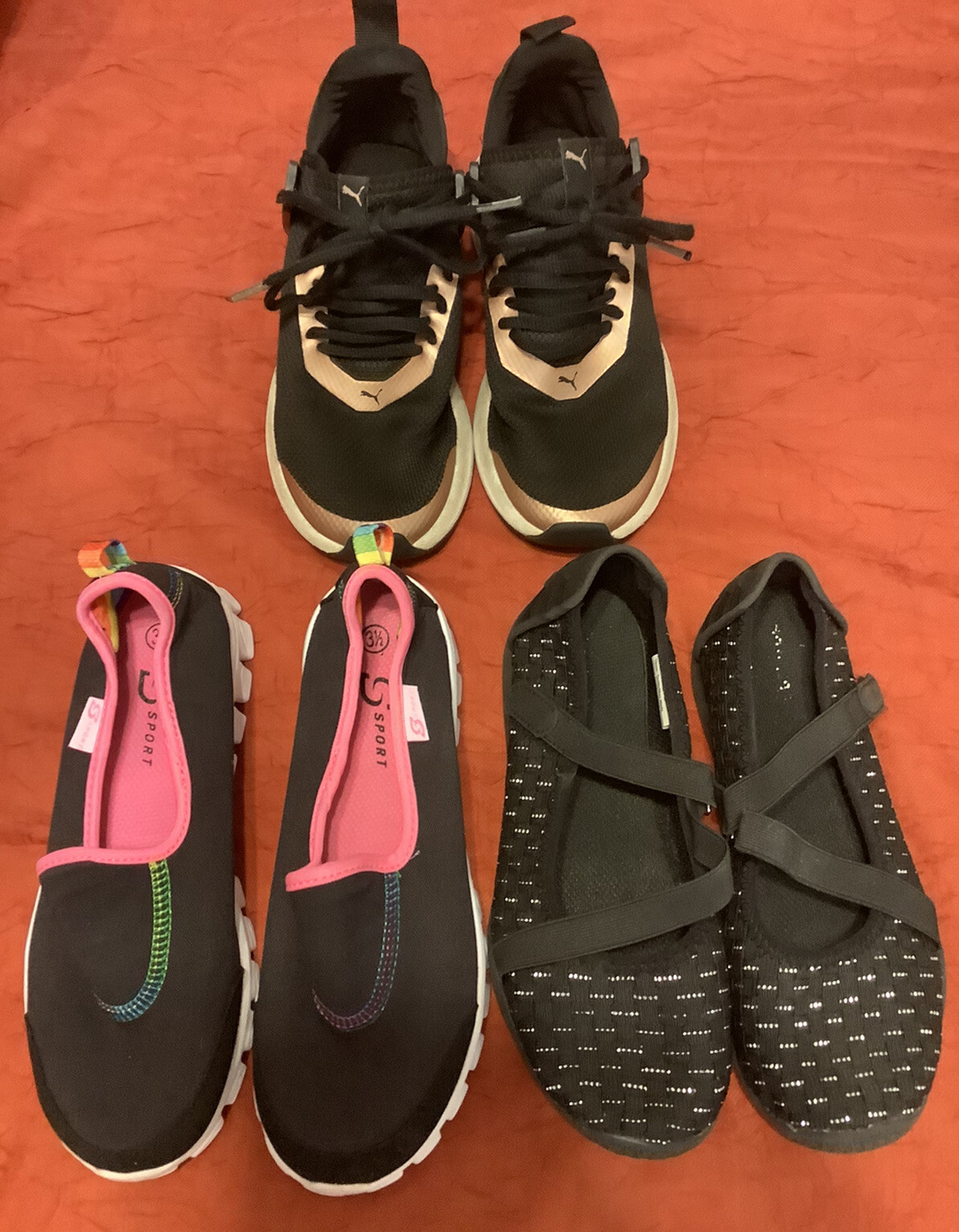 Girls Shoes Size 3/4 Lot of 3 (Puma, Ssport, Sonoma) Size 3/4, 3.5, 4