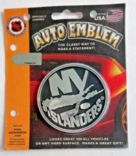 New York Islanders NHL Hockey 3 inch Auto Emblem Silver Black