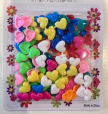 Mini Heart Barrettes Snaps multicolor for braids, twists, cornrows
