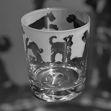 GIANT SCHNAUZER Dog Frieze Boxed 30cl Glass Whisky Tumbler