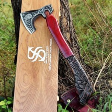 Custom Handmade High Carbon Steel Viking Axe Hatchet 19 inch; wood box SS-17611