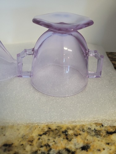 Fostoria Alexandrite Color Changing Lavender Blue Creamer & Sugar Bowl Neodymium - Picture 10 of 10