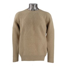 CLAN DOUGLAS Light Brown Camel 100 Cashmere Crewneck Sweater Sz. L Scotland