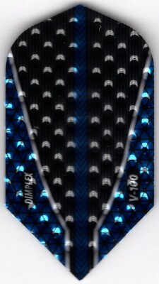 BLUE V-100 Slim Dimplex Dart Flights: 3 per set