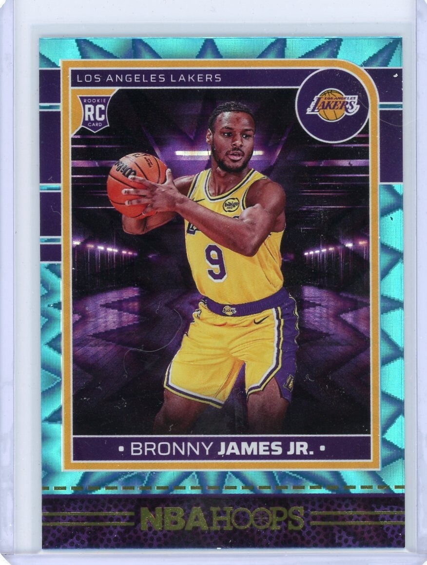 2024-25 NBA Hoops #280 Bronny James Jr. Teal Explosion Rookie RC Lakers