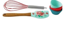 Pioneer Woman ~ 14-Piece Utensil Set ~ 1-Whisk ~ 1-Spatula ~ 12-Cupcake Liners