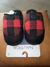 N utica Plaid Faux-Fur Lined Slipper Men  s Size S 7-8 