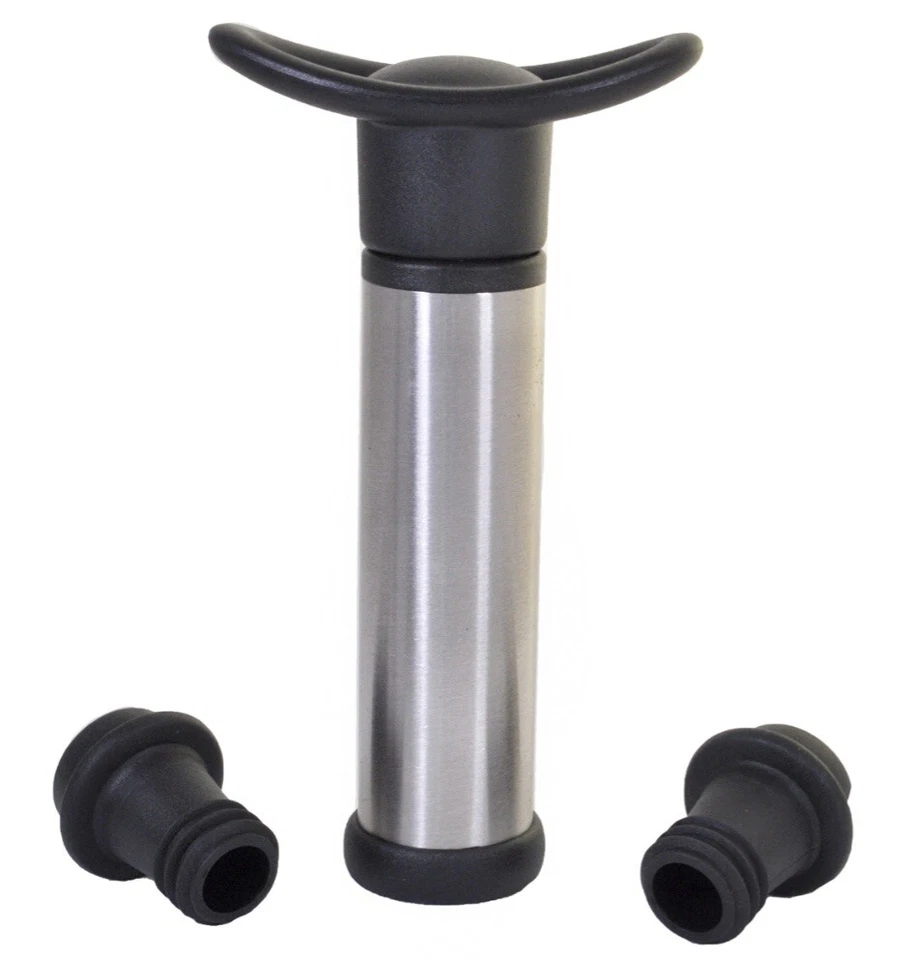 Bomba de vacío vintage 82 Vino-Vac Wine Saver con 2 tapones de botella reutilizables de acero Foto 3 de 3