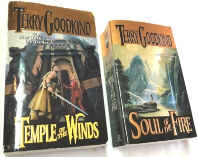 LOT OF 2 TERRY GOODKIN PAPERBACKS SOUL OF THE FIRE TEMPLE OF THE WINDS ...