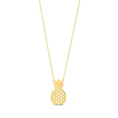 10k Yellow Gold 0.8mm Pineapple Necklace, Spring Ring Clasp - 18''