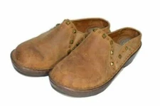 Dream by Durango Womens Leather Distressed Studded Clogs Shoes Slip On size 7.5M