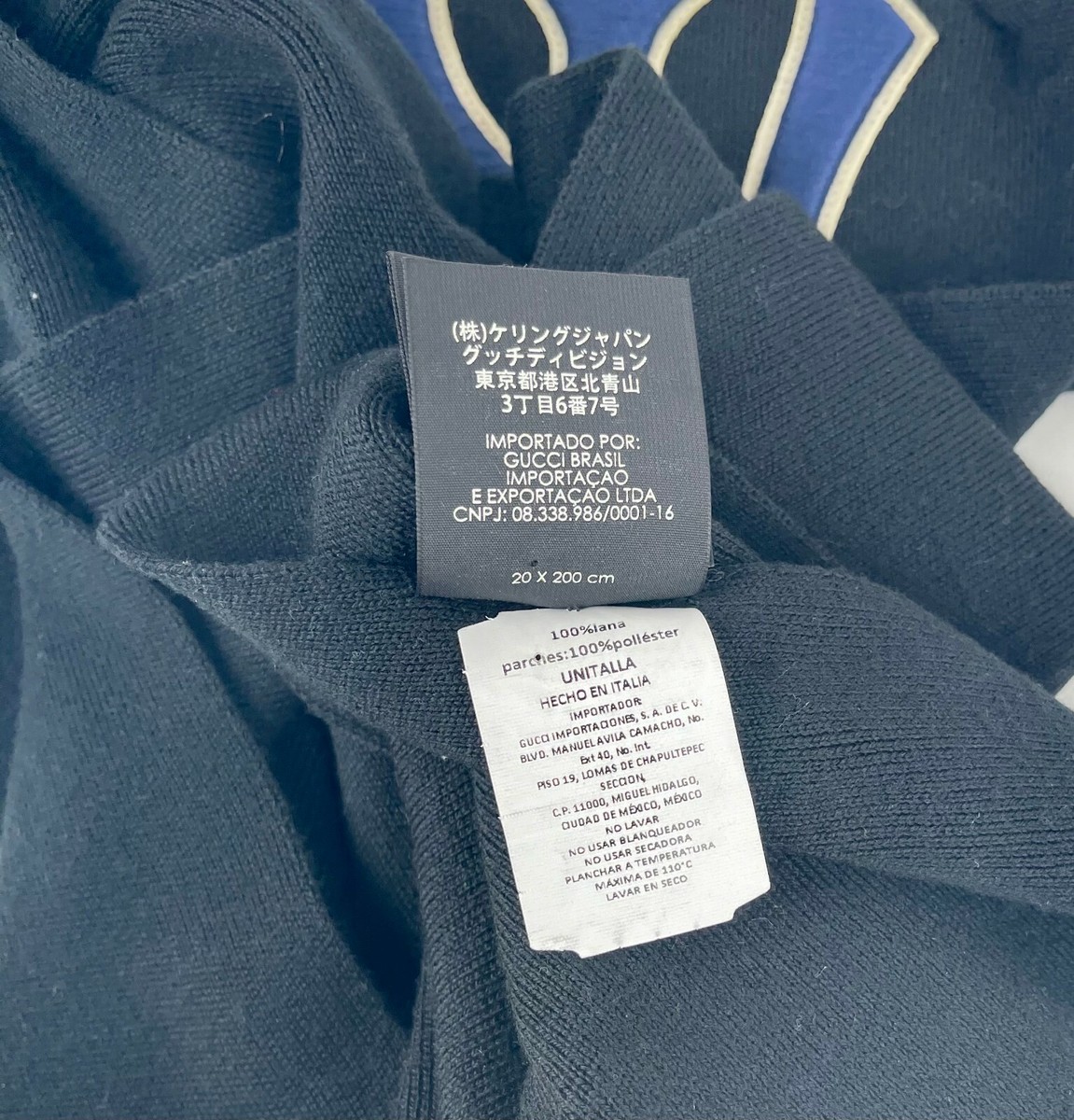 Gucci★素敵！NY Yankee Black Wool Scarf W/Multi-color Gems s-l400.jpg