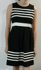 J. Crew Black & White Striped Vintage Dress, Size S
