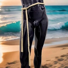 BELT BEIGE CORDED Sash BEADED TASSEL BELT Hippie HALLOWEEN Costume 2025