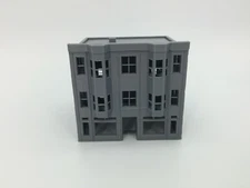 20th Century 3 Story BLOCK SHOPS Building - Z Scale 1:220 - 3D PRINTED Model USA