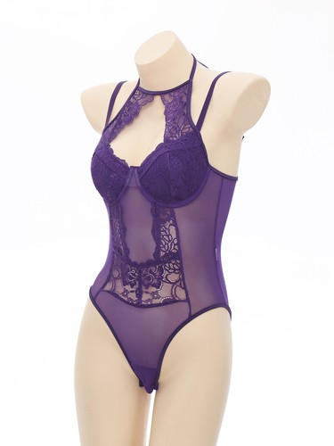 Damen Bodysuit Ein Stück Trikot Dehnbar Overall Leistung Unitarden Neckholder - Bild 29 von 43