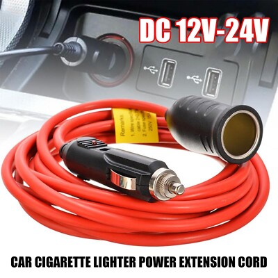 cigarette lighter lead 12V 15A Car Cigarette Lighter Plug Extension Cable Adapter Lead Cord Socket  3.6M