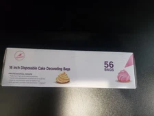 Piping Bag - Disposable Cake Decorating Bag 56 Count (16 inch, Clear)