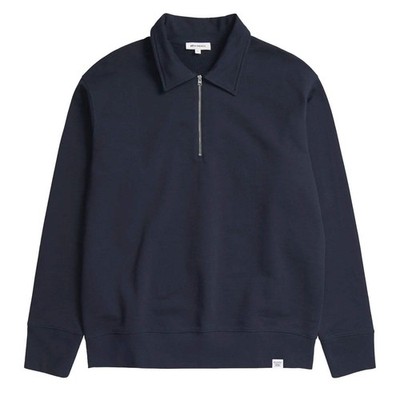 Norse Projects Ketel Relaxed Organic Half Zip Dark Navy