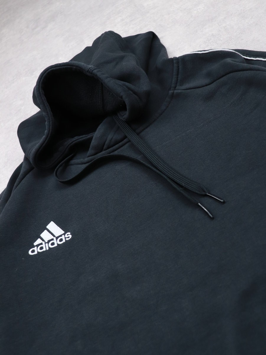 Adidas Pullover Hoodie Mens 2XL Logo Fleece Sweatshirt, Black