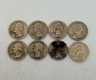 8x 1942 Washington Quarters | 90% Silver | Pre-1965 U.S. Coins