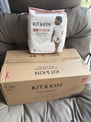 Kit & Kin Größe 7 Öko Windeln - Karton mit 4 Packungen - 88 Windeln - Neu