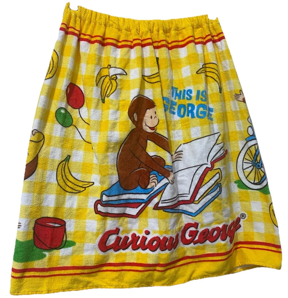 Curious George Toalha de Praia Body Wrap Cobertura Chuveiro Piscina Macaco Bonito 60×120cm Novo com etiquetas - Imagem 2 de 4