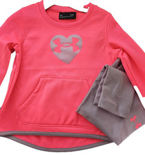 Under Armour Girl's Cerise Long Sleeve Shirt Pants Set NEW Size 24 Months 2pc