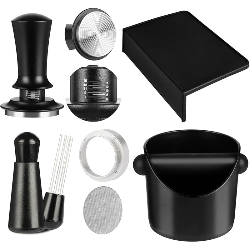 O Accessories Kit Baristas W/ Tamper Knock Box Funnel Mat To