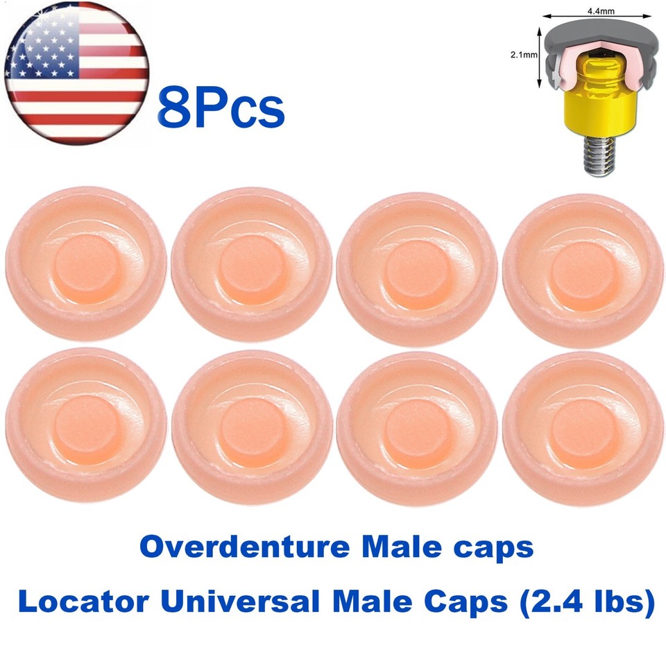 Retention Cap US 8Pcs Dental Overdenture Retention Caps For Implant Locator Abutment ...