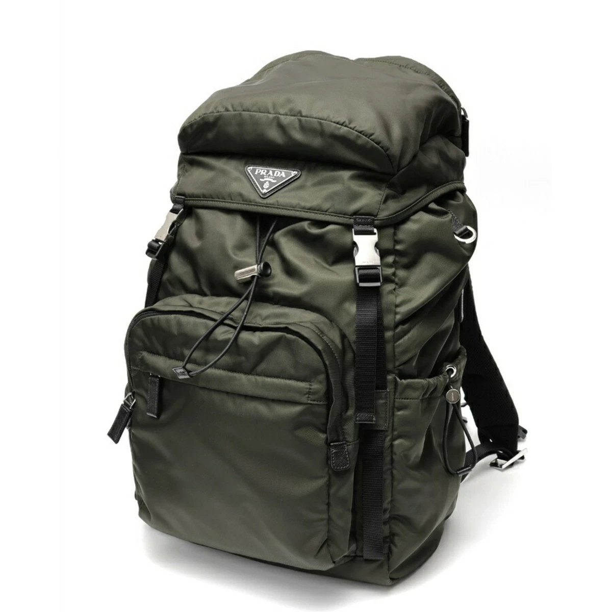 Prada PRADA Re-Nylon Saffiano Leather Backpack Rucksack 2VZ090 Nyl