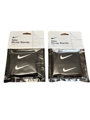 Nike Swoosh Bicep Bands 1 1/2'' Unisex Black/White 2 PK